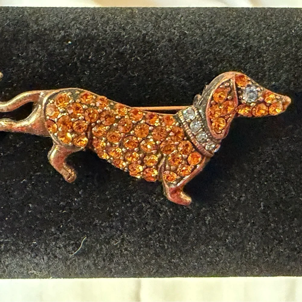 ATTENTION Dachshund Dog Lover Brooch Set